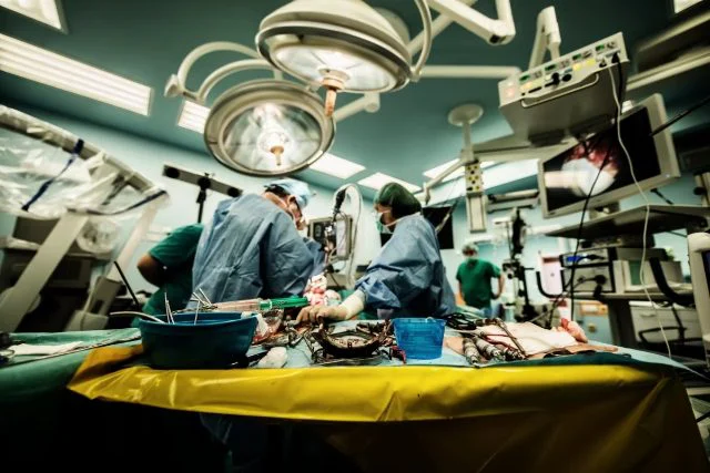 An operating theatre during a reconstruction