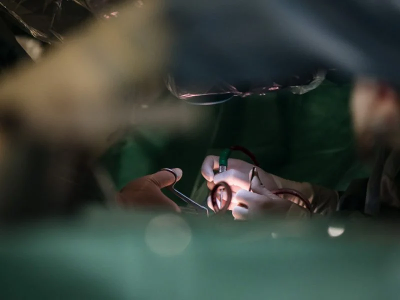 Surgeons at work during a spinal operation